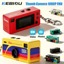 KEBIDU Thumb Camera 1080P FHD Portable Keychain Mini Action Camera Retro with TFT LCD Screen CCD Support Memory Card Full HD