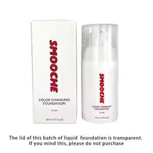 SMOOCHE Color Changing Foundation Long-Lasting Makeup Self-Adjusting Shade Conceal Imperfections for Flawless Skin Lightweight
