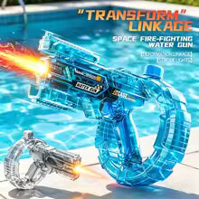 Energy Gathering Ring Electric Water Gun LED Lighting Linkage Deformation Continuous Shooting Toy Summer Beach Pool Games Gift