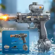 Energy Gathering Ring Electric Water Gun LED Lighting Linkage Deformation Continuous Shooting Toy Summer Beach Pool Games Gift