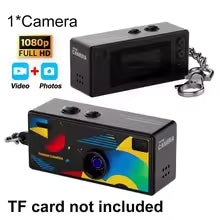 KEBIDU Thumb Camera 1080P FHD Portable Keychain Mini Action Camera Retro with TFT LCD Screen CCD Support Memory Card Full HD