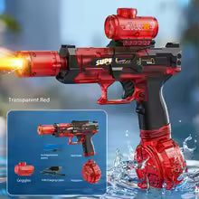Energy Gathering Ring Electric Water Gun LED Lighting Linkage Deformation Continuous Shooting Toy Summer Beach Pool Games Gift