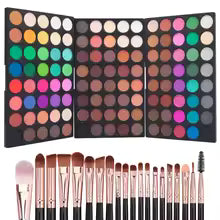 120 Colors Matte Shimmer Eyeshadow Palette Natural Waterproof Lasting Eye Shadow Makeup Set with 20 makeup brushes Cosmetics Kit
