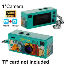 KEBIDU Thumb Camera 1080P FHD Portable Keychain Mini Action Camera Retro with TFT LCD Screen CCD Support Memory Card Full HD