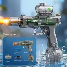 Energy Gathering Ring Electric Water Gun LED Lighting Linkage Deformation Continuous Shooting Toy Summer Beach Pool Games Gift