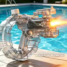 Energy Gathering Ring Electric Water Gun LED Lighting Linkage Deformation Continuous Shooting Toy Summer Beach Pool Games Gift