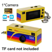 KEBIDU Thumb Camera 1080P FHD Portable Keychain Mini Action Camera Retro with TFT LCD Screen CCD Support Memory Card Full HD