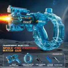 Energy Gathering Ring Electric Water Gun LED Lighting Linkage Deformation Continuous Shooting Toy Summer Beach Pool Games Gift