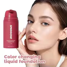 SMOOCHE Color Changing Foundation Long-Lasting Makeup Self-Adjusting Shade Conceal Imperfections for Flawless Skin Lightweight